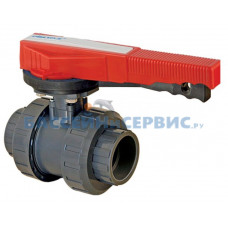 Кран шаровый ПВХ 110 под клей, с триггером, PTFE, PIMTAS, Турция 205 10 110 2